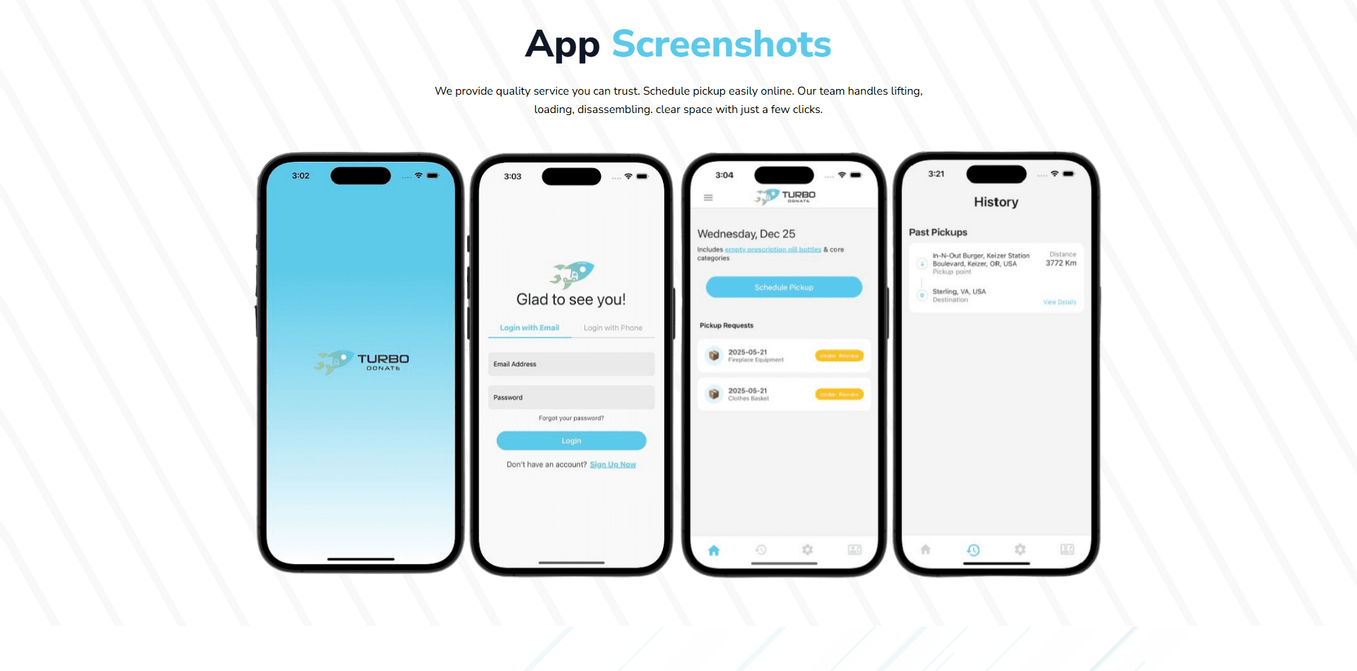 Turbo Donate: Donation Pickup Platform screenshot